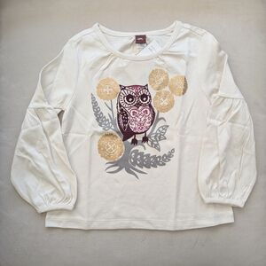 NWT Tea Collection Felt Owl Top - size 4